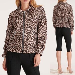 Veronica Beard- Leopard Brown Sibila Hooded Lightweight Anorak Size Medium